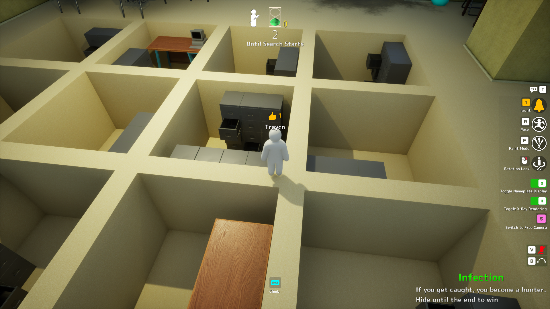 Office Space Corner hiding spot on Backrooms