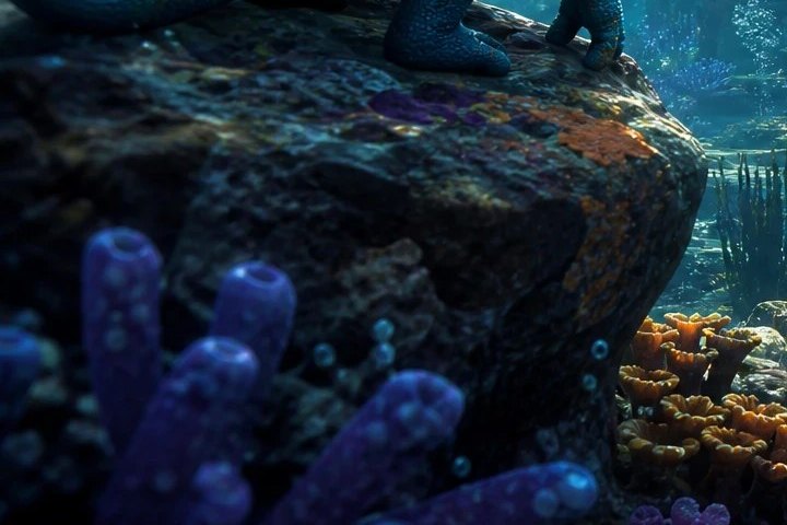 Coral Reef Cluster hiding spot on Deep Sea