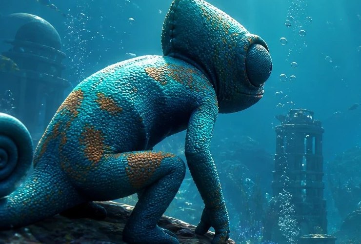 Tropical Fish School hiding spot on Deep Sea