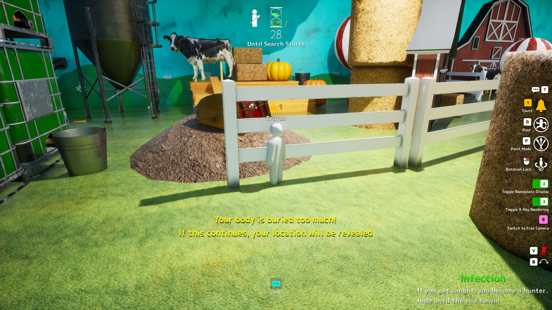 Cow Standee Prop hiding spot on Indoor Country