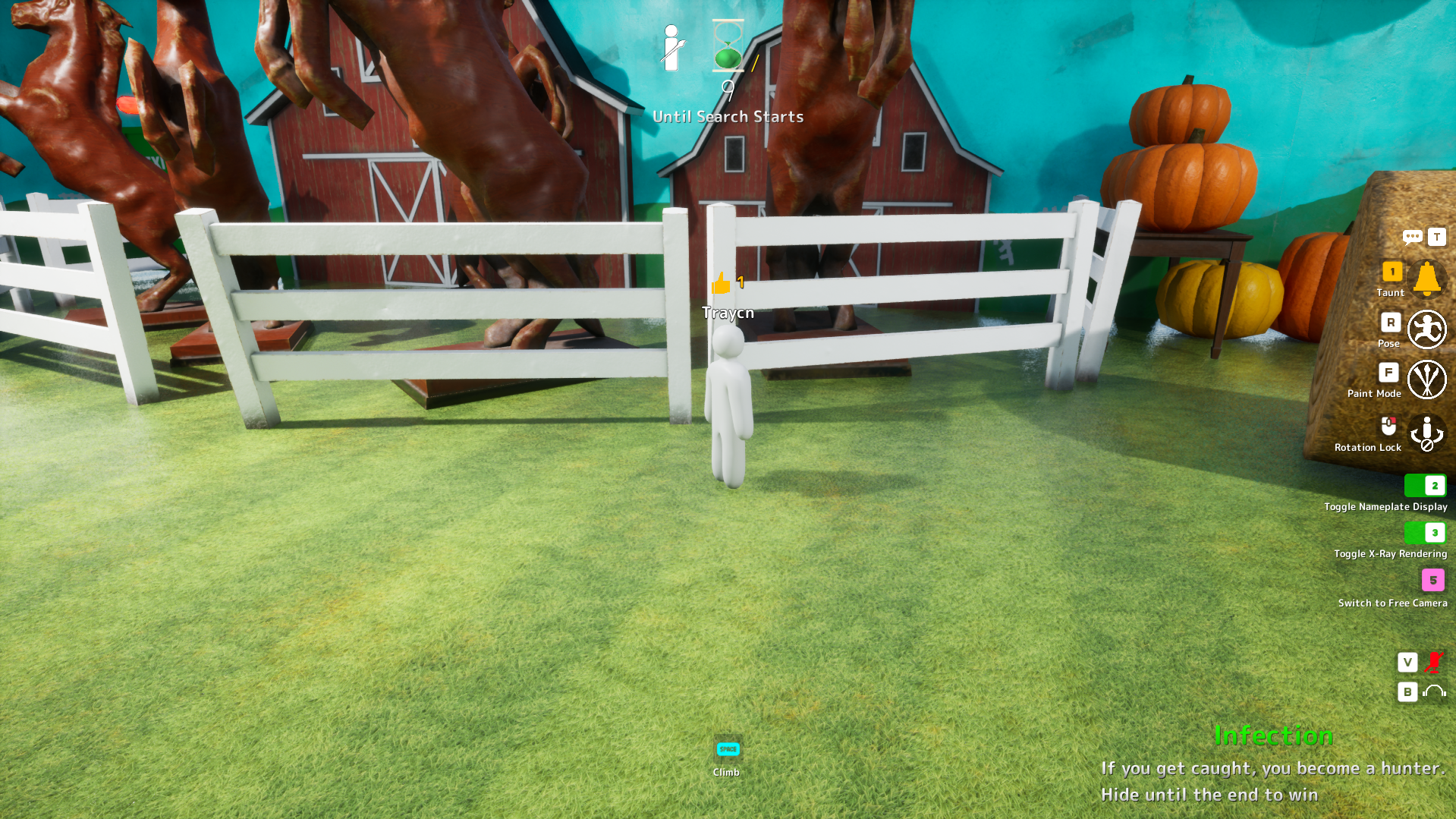 Fallen Standee Crouch hiding spot on Indoor Country