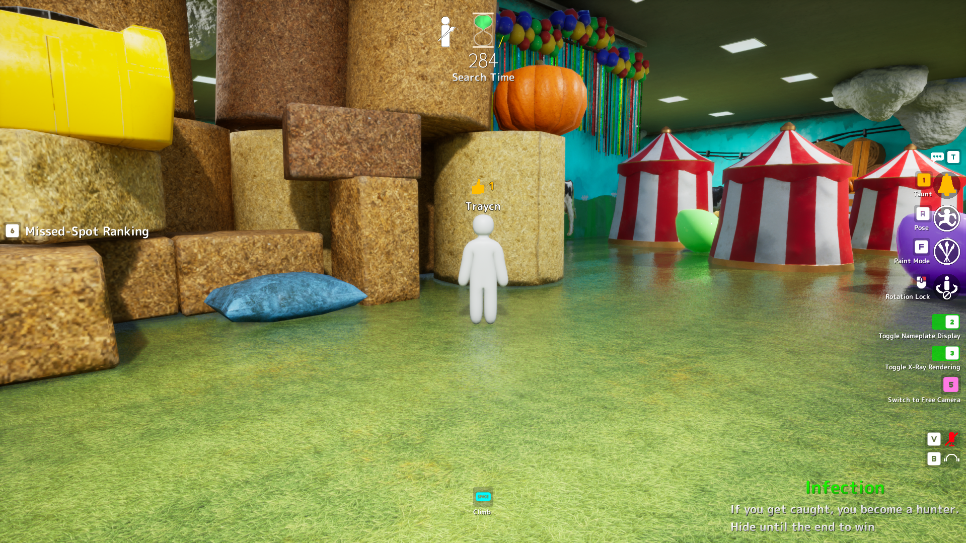 Hay Bale Pile hiding spot on Indoor Country