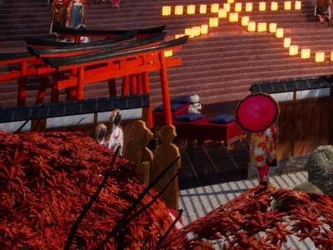 Torii Post Shadow hiding spot on Kyoto — Meccha Wiki guide