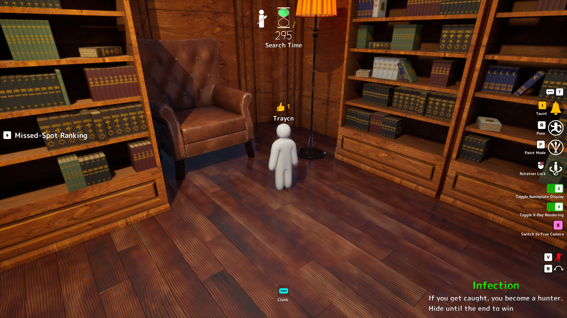 Armchair Tuck hiding spot on Mansion