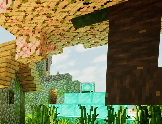 Tree Canopy Overlook hiding spot on Minecraft Village