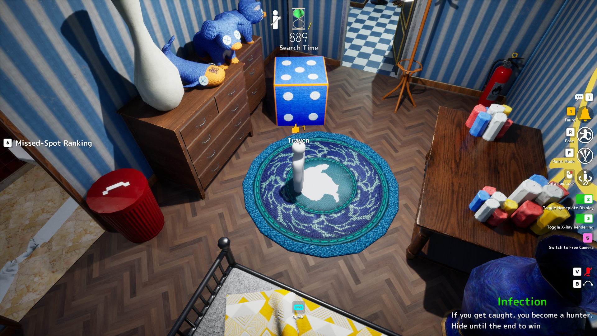 Under the Bed hiding spot on Penguin Hotel
