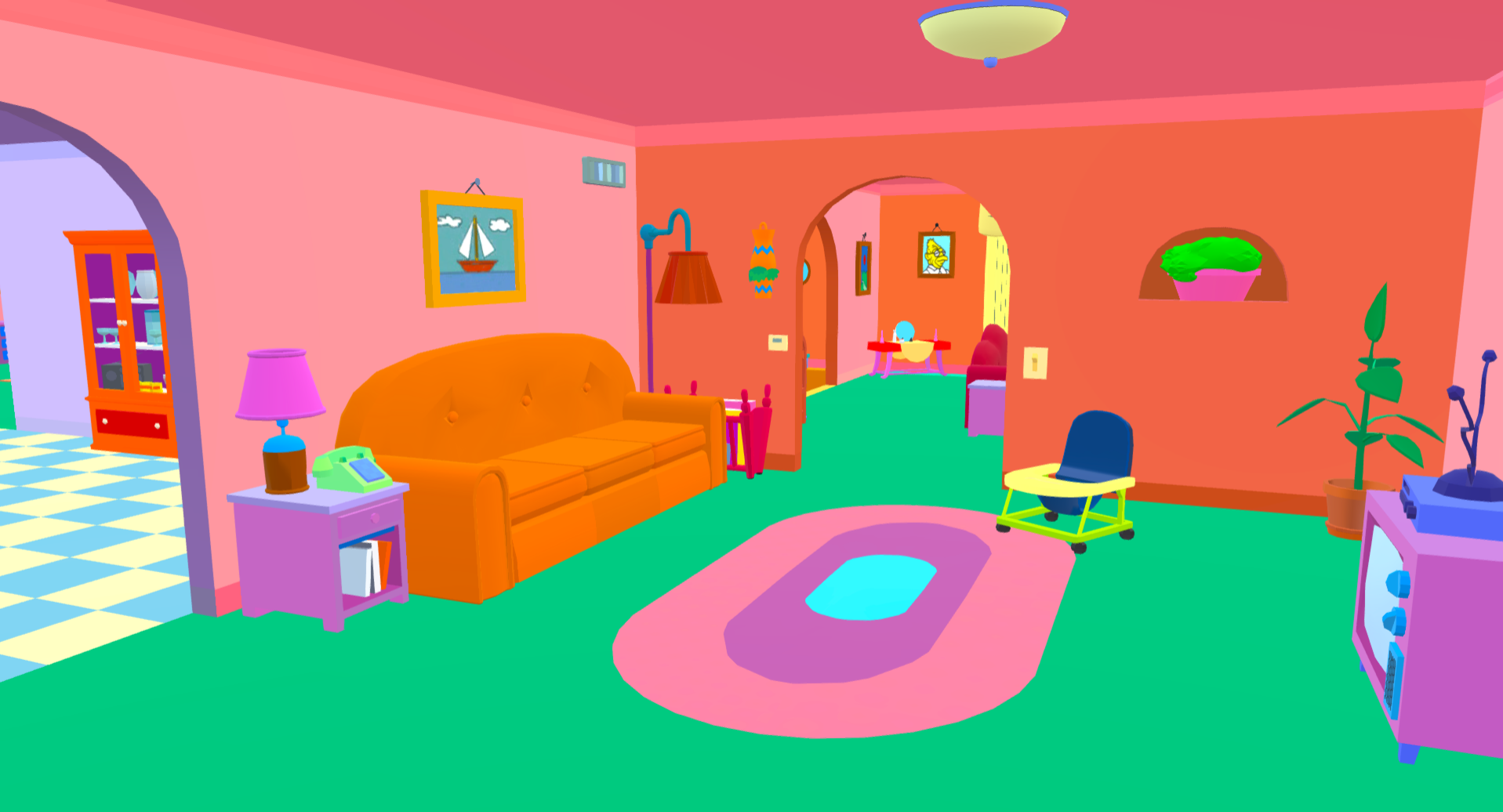 Living Room Couch hiding spot on Simpsons Family House