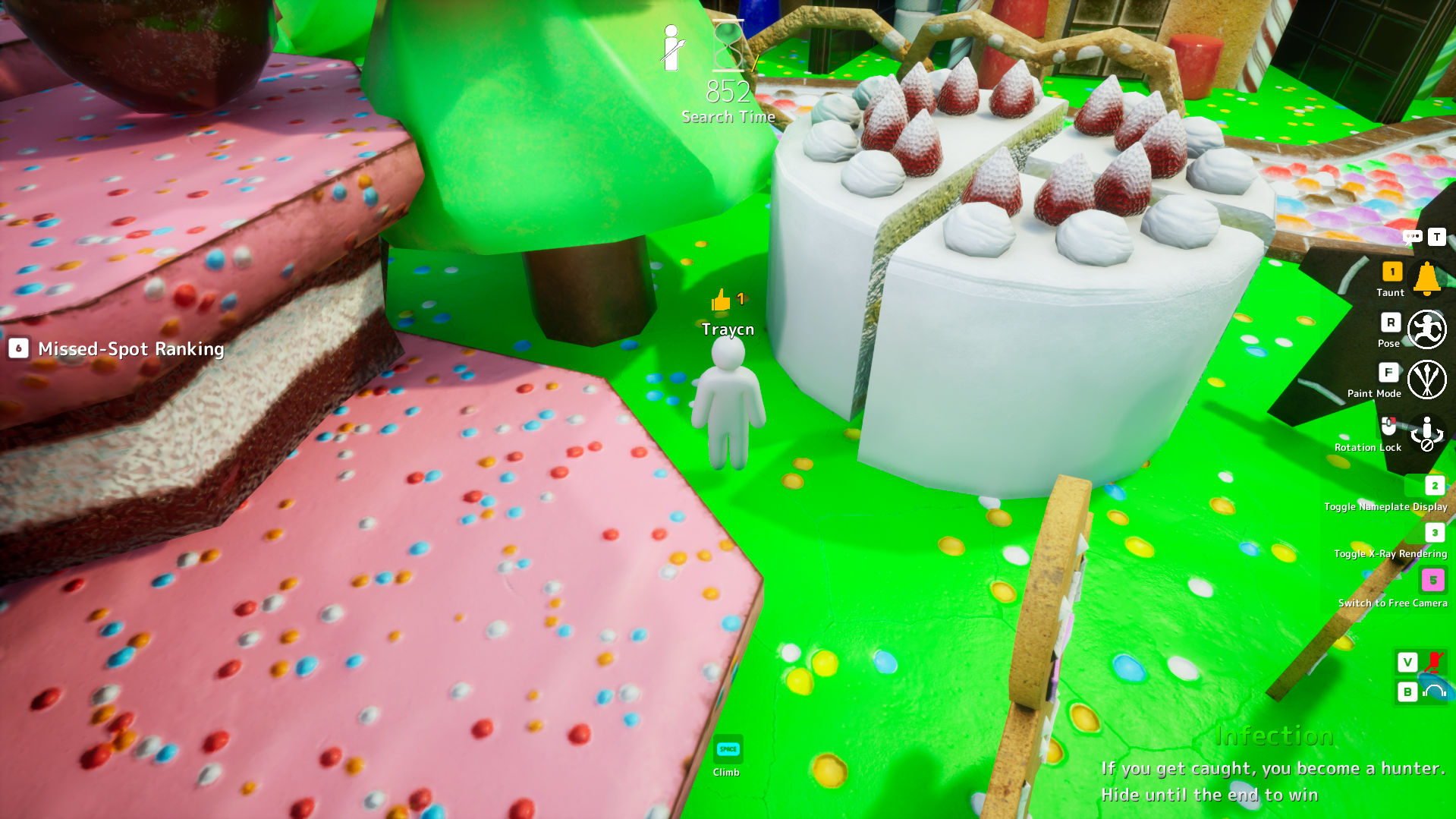 White Cake & Tree hiding spot on Sugarland