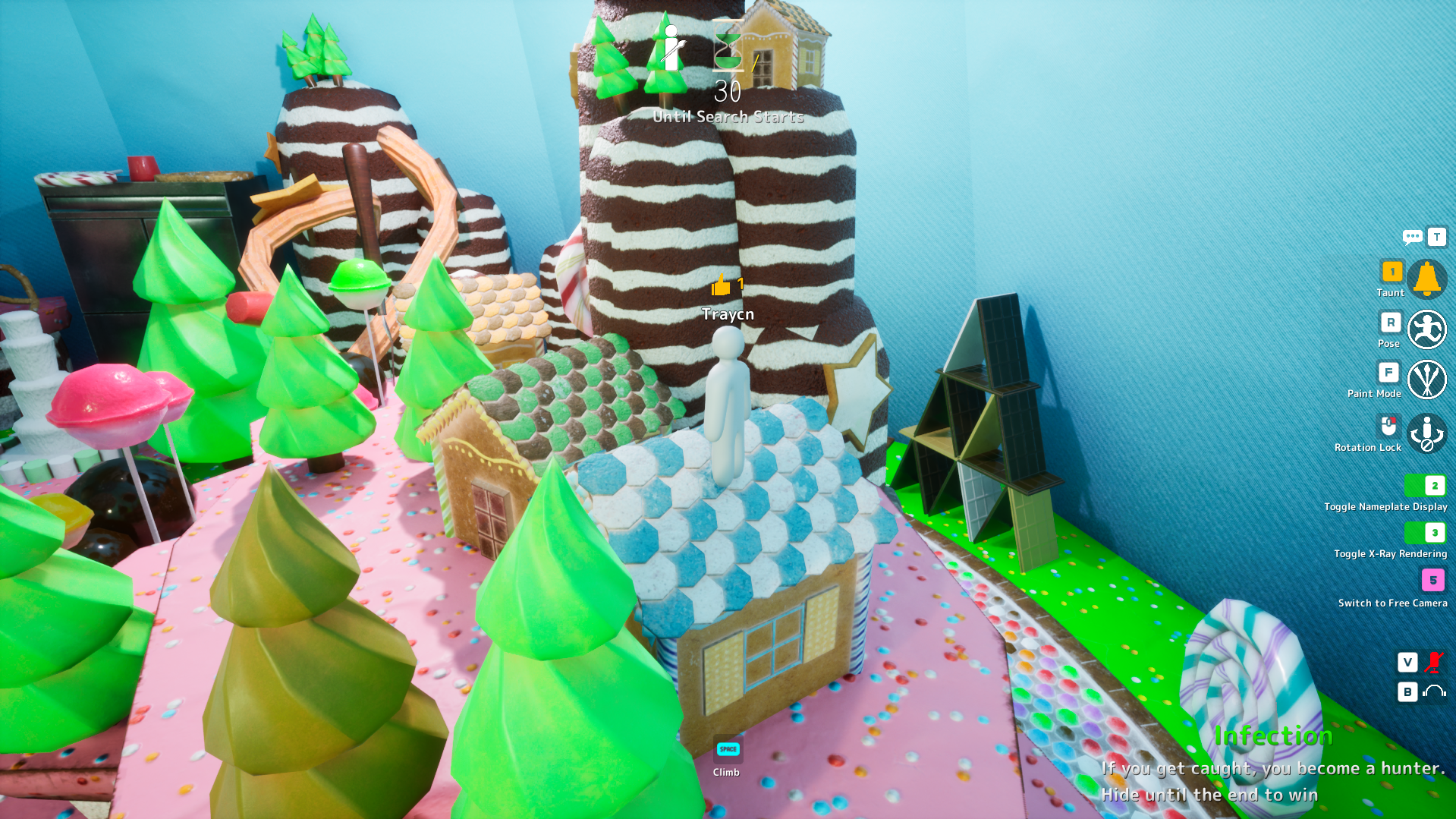 Candy Houses & Chocolate Hill hiding spot on Sugarland