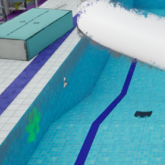 Hand-Drawn Wall Art hiding spot on Swimming pool!